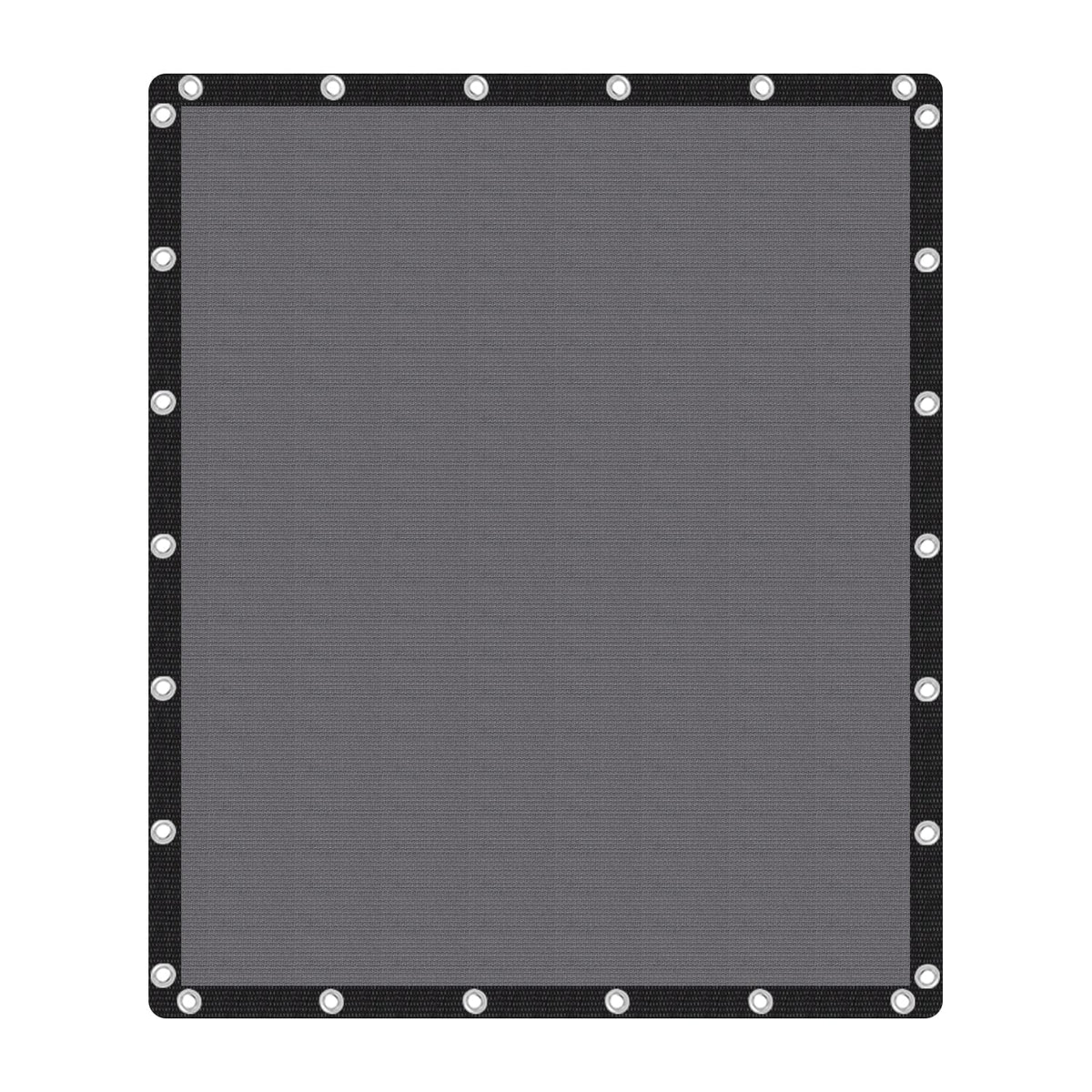VICLLAX front view of 10x12 grey shade cloth showing full coverage benefit
