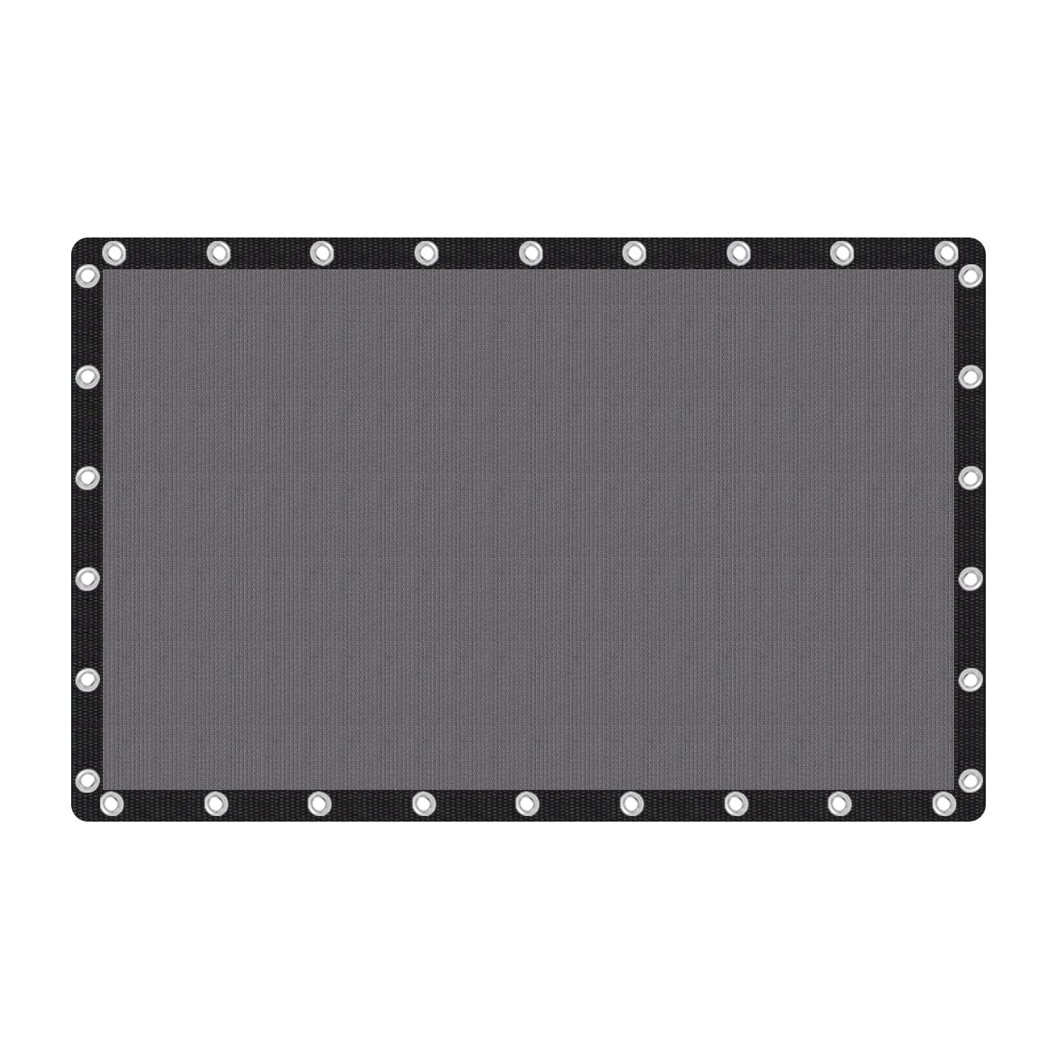 VICLLAX front view of 10x16 ft grey shade cloth showing coverage and color