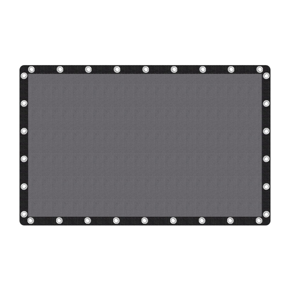 VICLLAX front view of 10x16 ft grey shade cloth showing coverage and color
