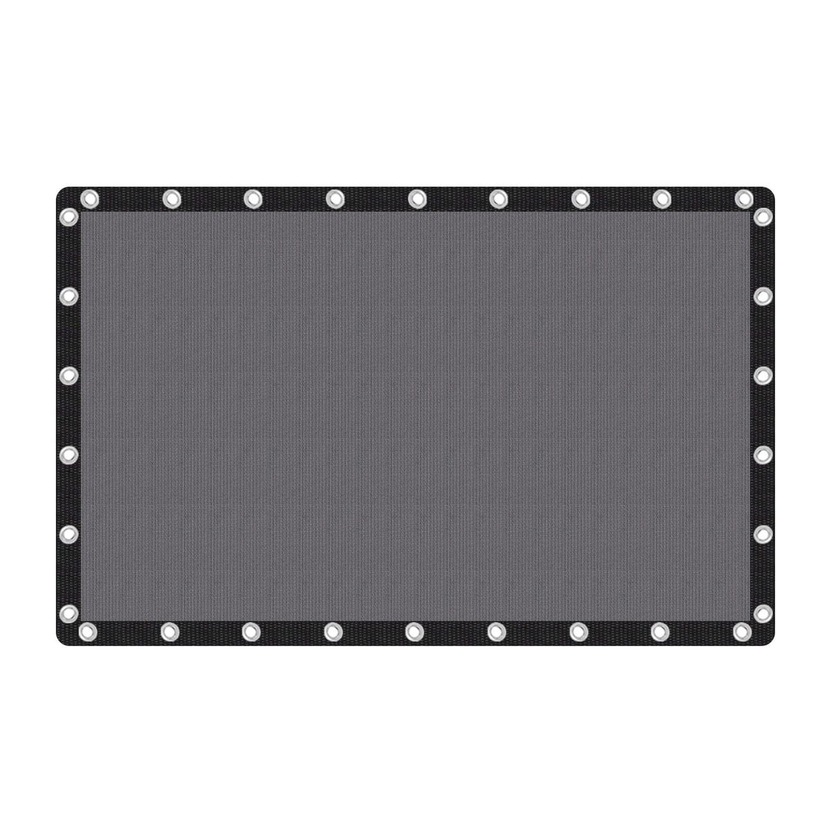 VICLLAX front view of 10x16 ft grey shade cloth showing coverage and color