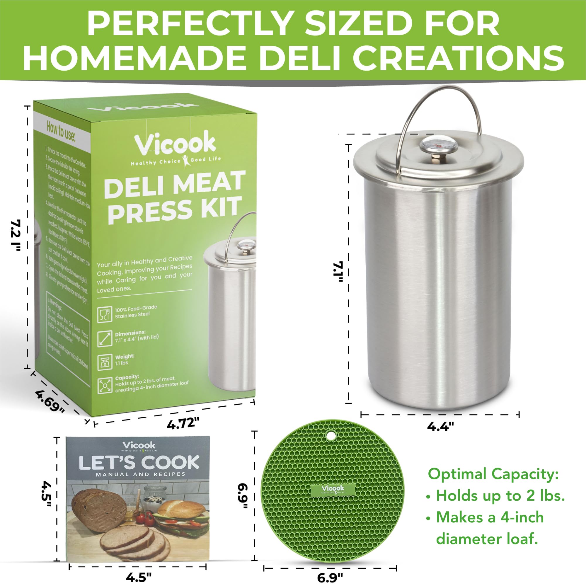 Vicook BPA-free silicone trivet protecting countertop and providing heat resistance