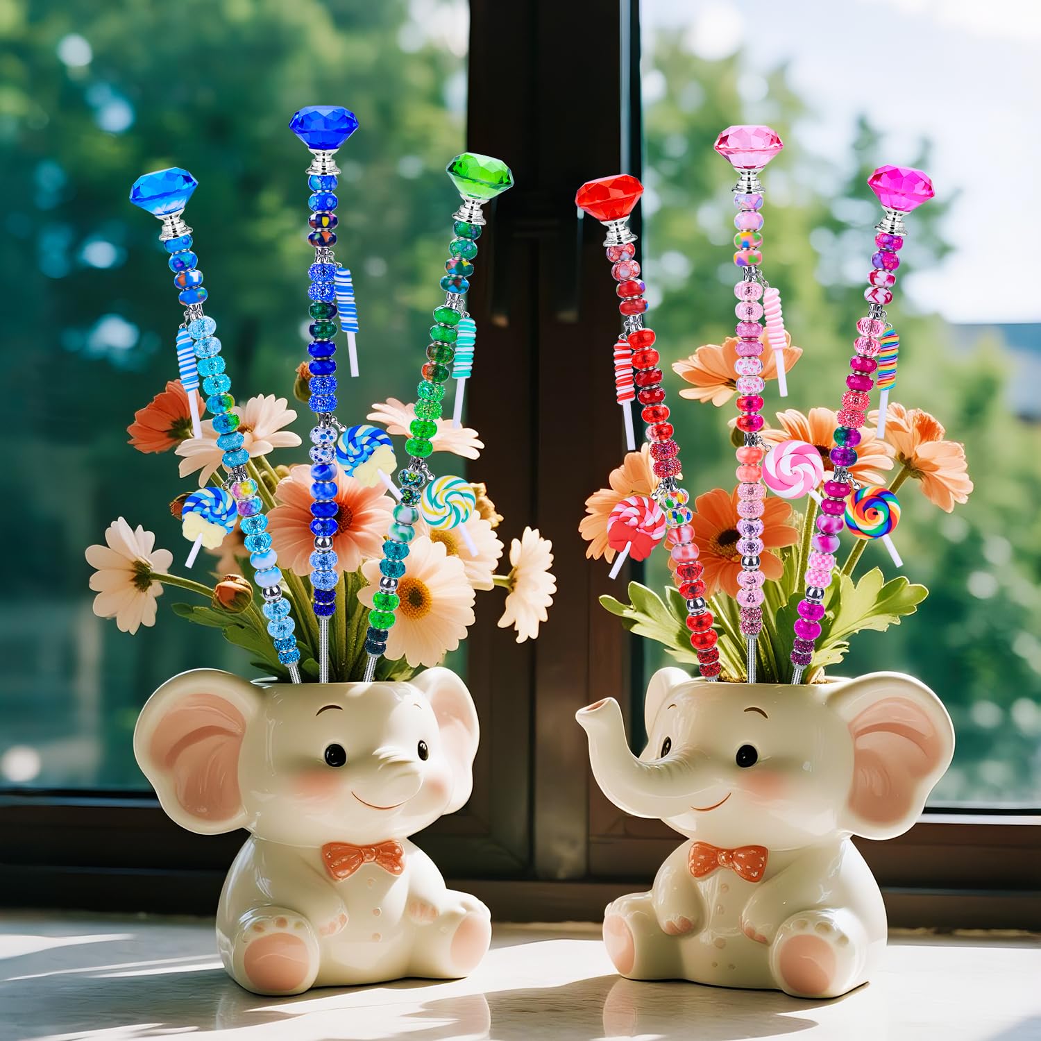 VICTLOV finished garden stake and hanging suncatchers showcasing outdoor display benefit