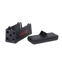 Victor LED indicators lit green and red showing catch and low-battery alerts benefit