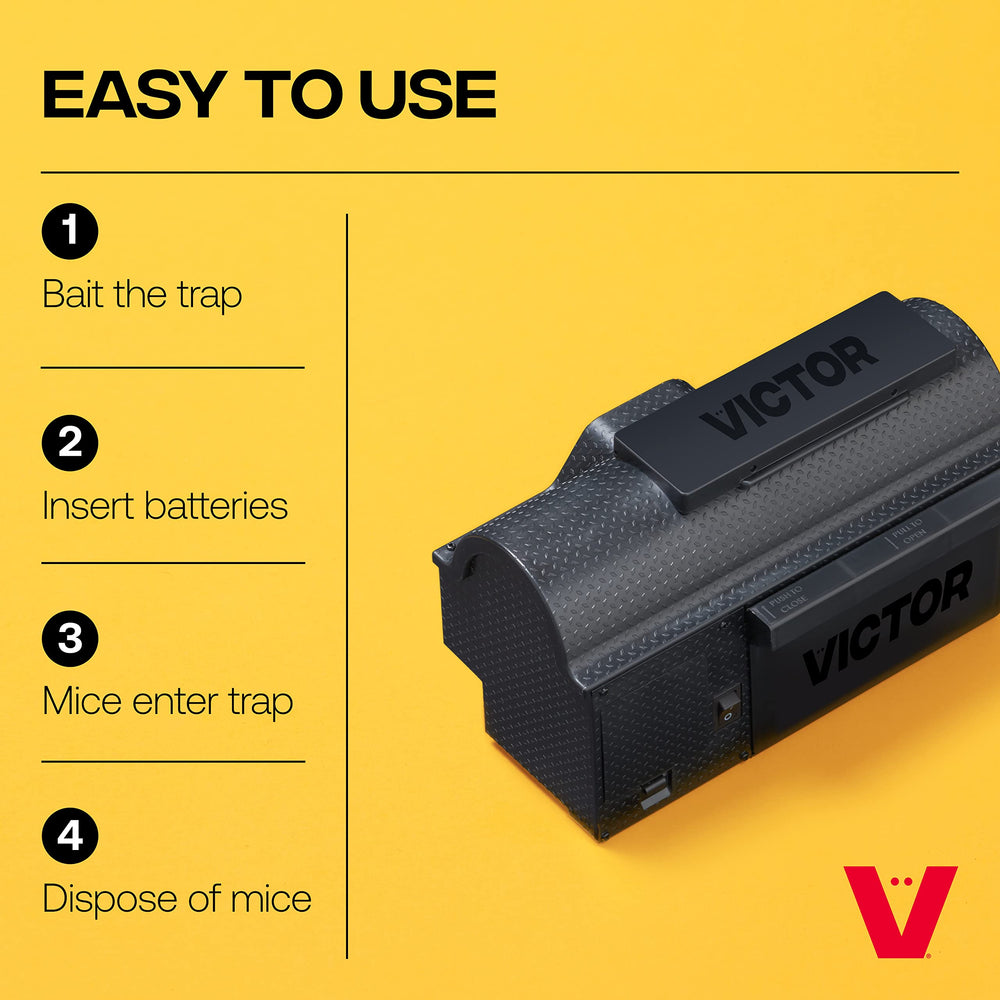 Victor battery compartment with four C batteries installed for long runtime