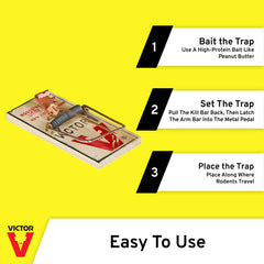 Victor trap being set in hand demonstrating ease of use and safe handling