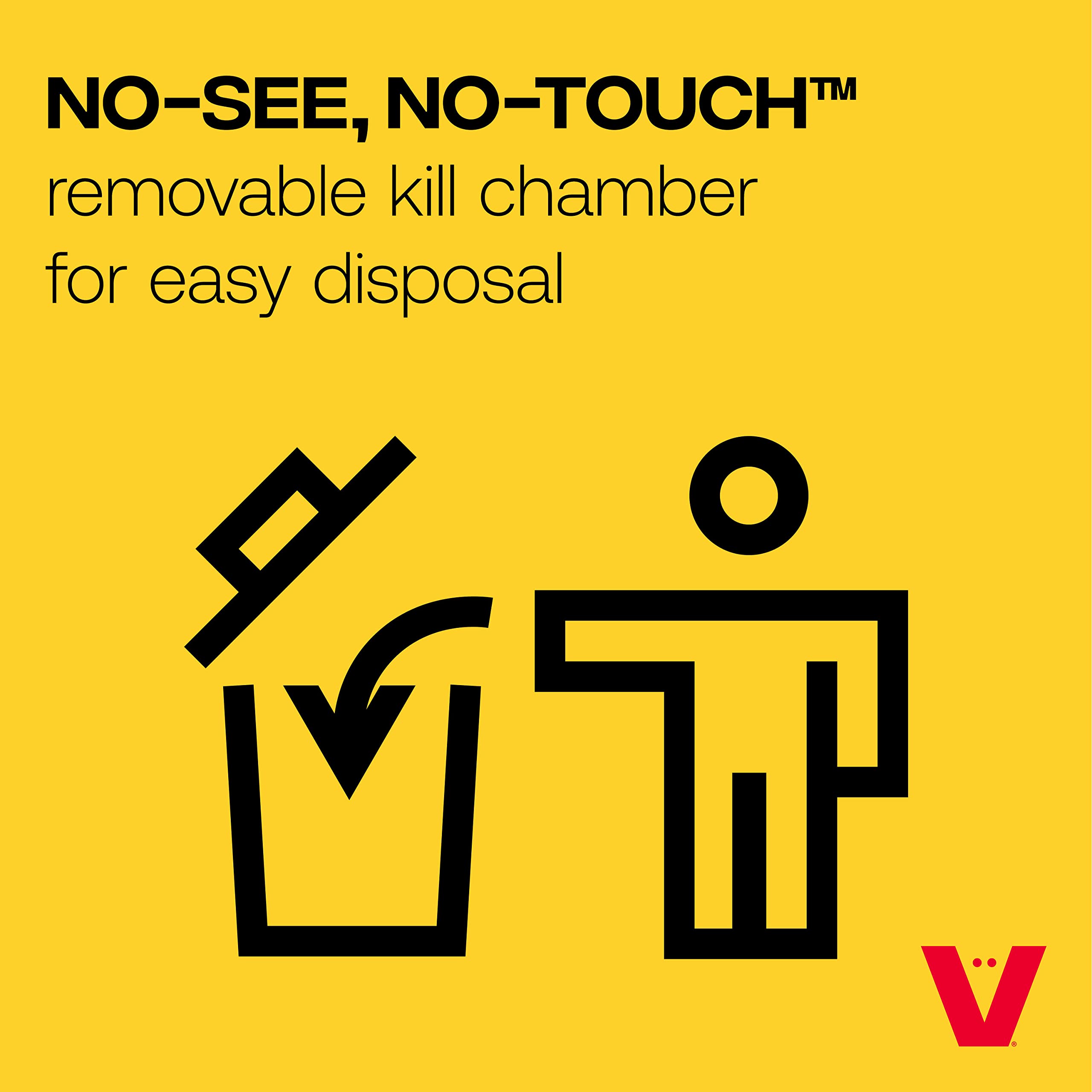 Victor trap next to AA batteries showing power source and long-lasting use benefit