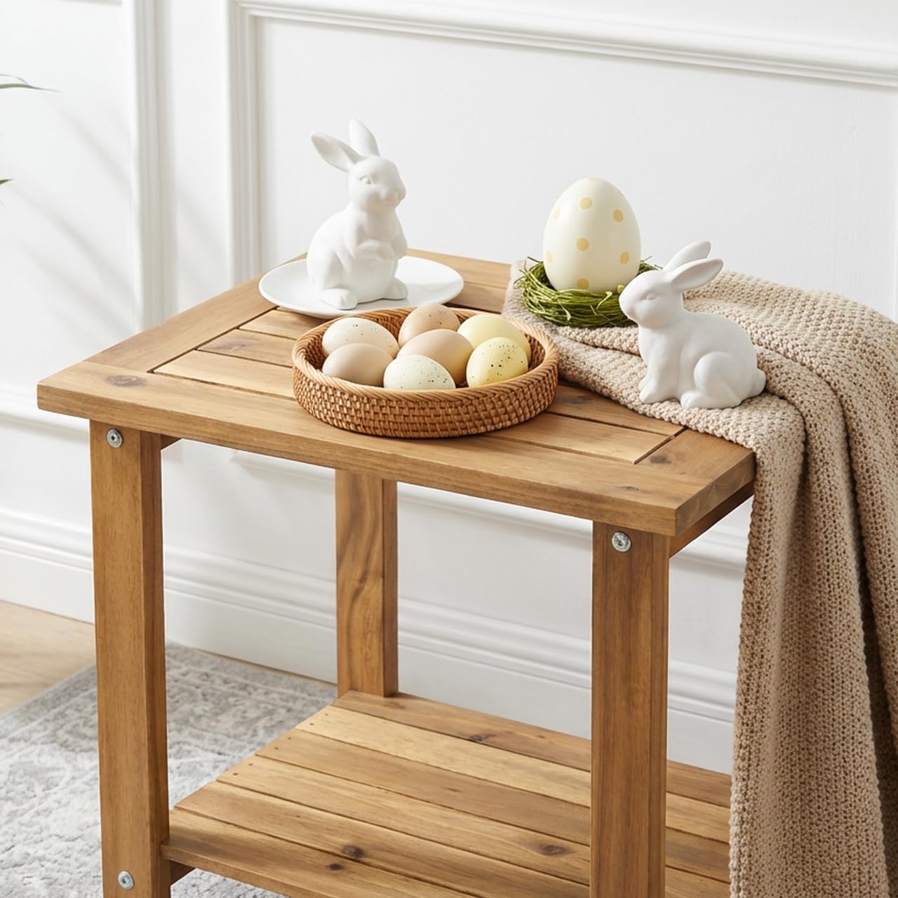 VICTORY RELAX close-up of acacia grain highlighting durable natural texture and appeal