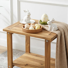 VICTORY RELAX close-up of acacia grain highlighting durable natural texture and appeal