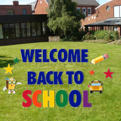 VictoryStore packaging front view showing full welcome back to school set and easy setup benefit