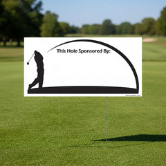 VictoryStore two galvanized stakes inserted into sign flutes for easy installation benefit