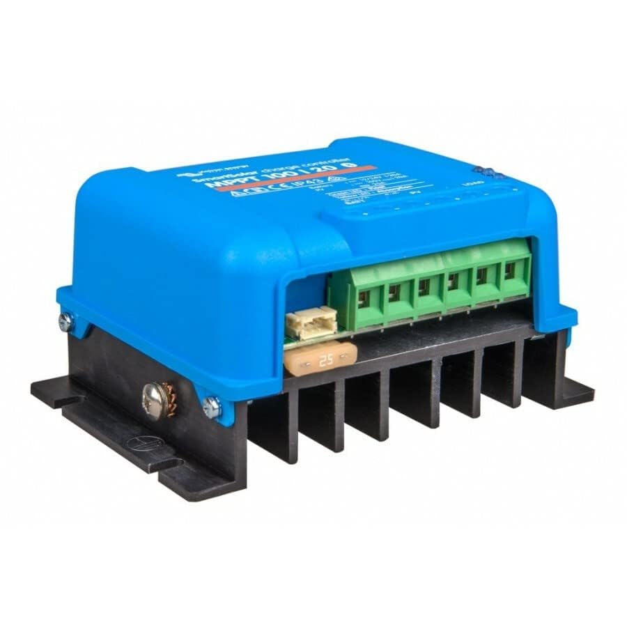 Victron Energy BlueSolar mounted in an equipment rack highlighting organized installation benefit