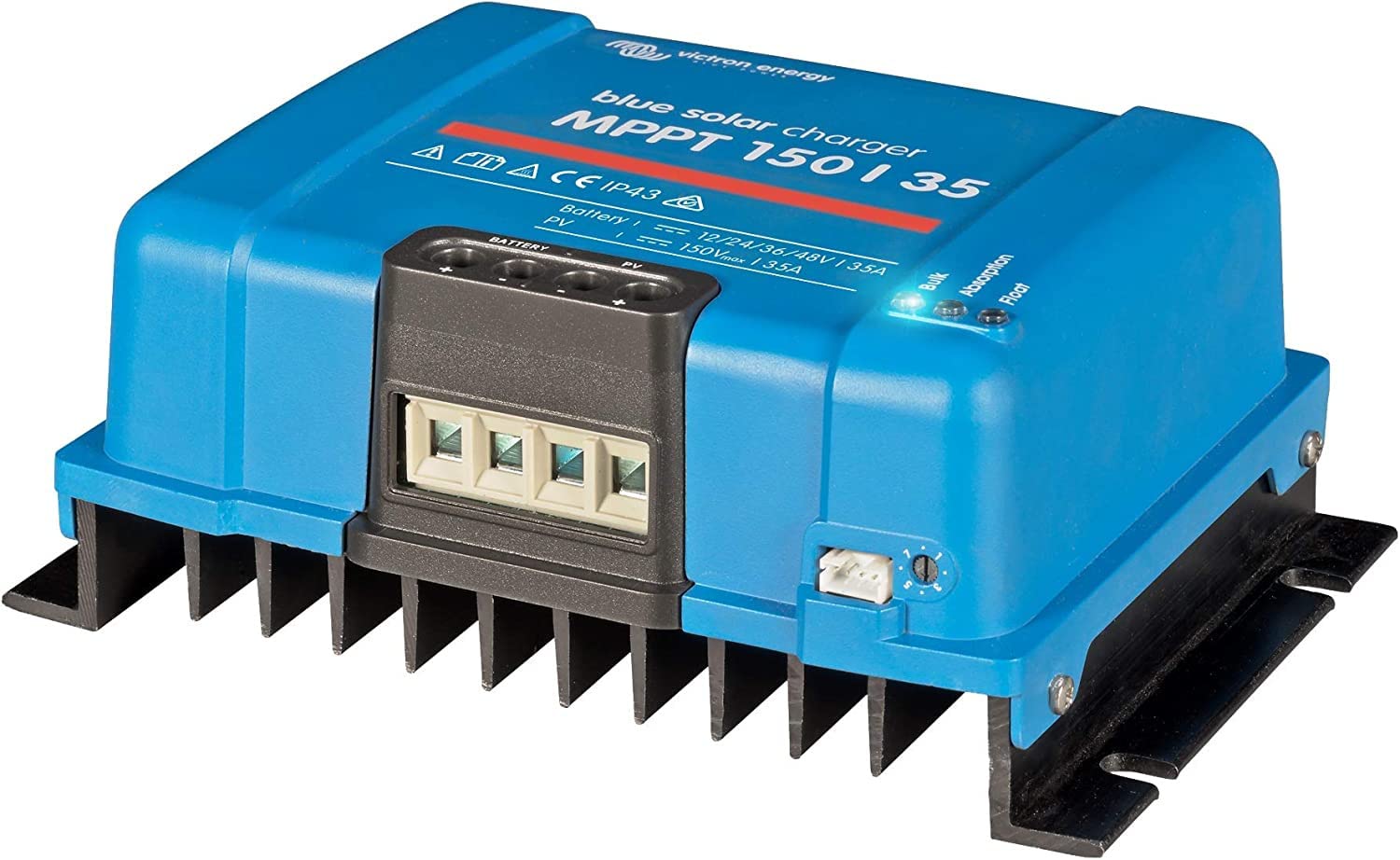 Victron Energy installed on a solar rail with panels demonstrating system integration advantage