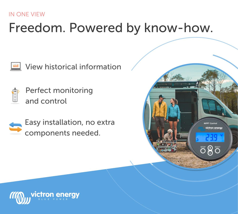 Victron Energy connection ports close-up highlighting secure wiring and easy access