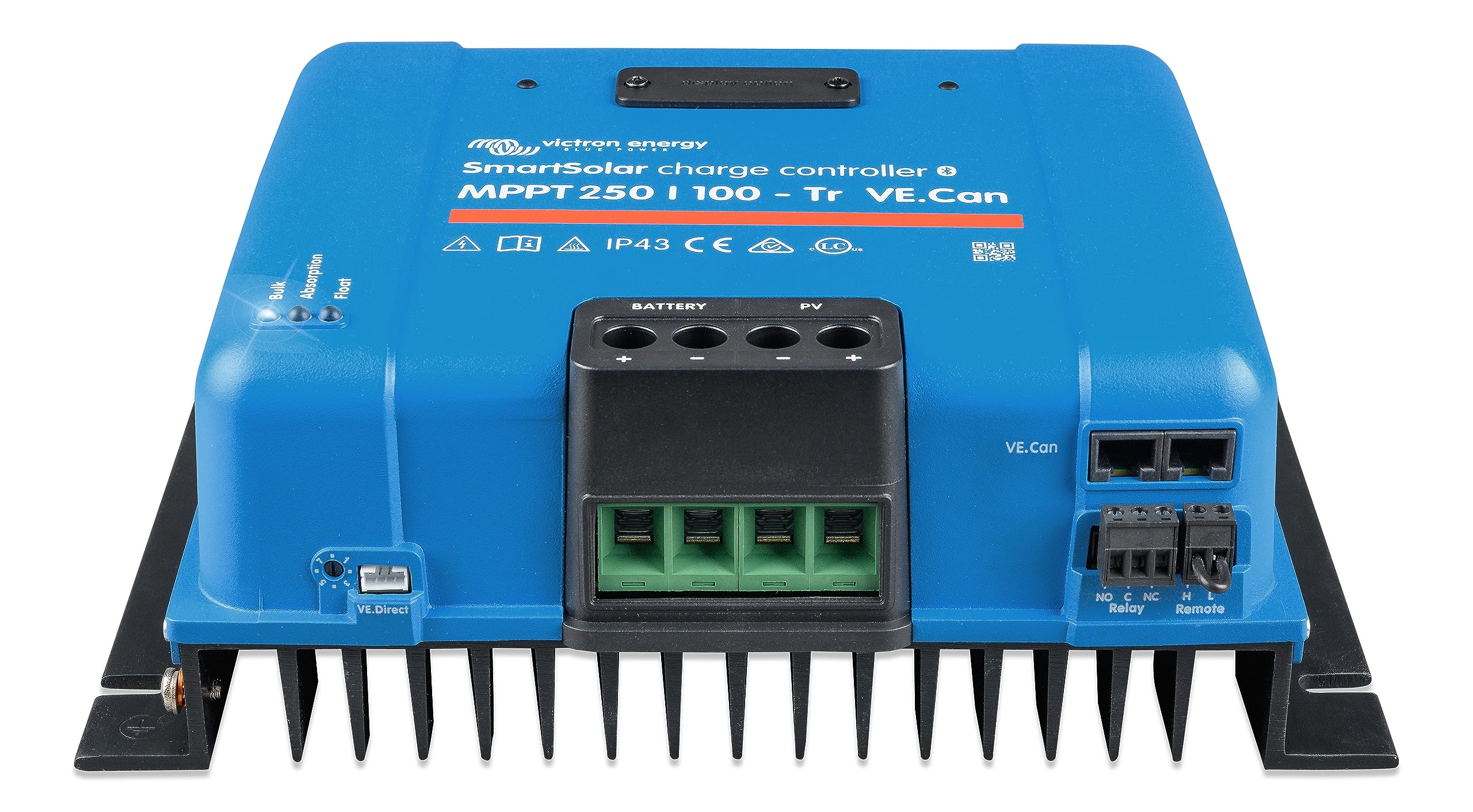 Victron Energy heatsink and terminal area close-up for durable, efficient cooling