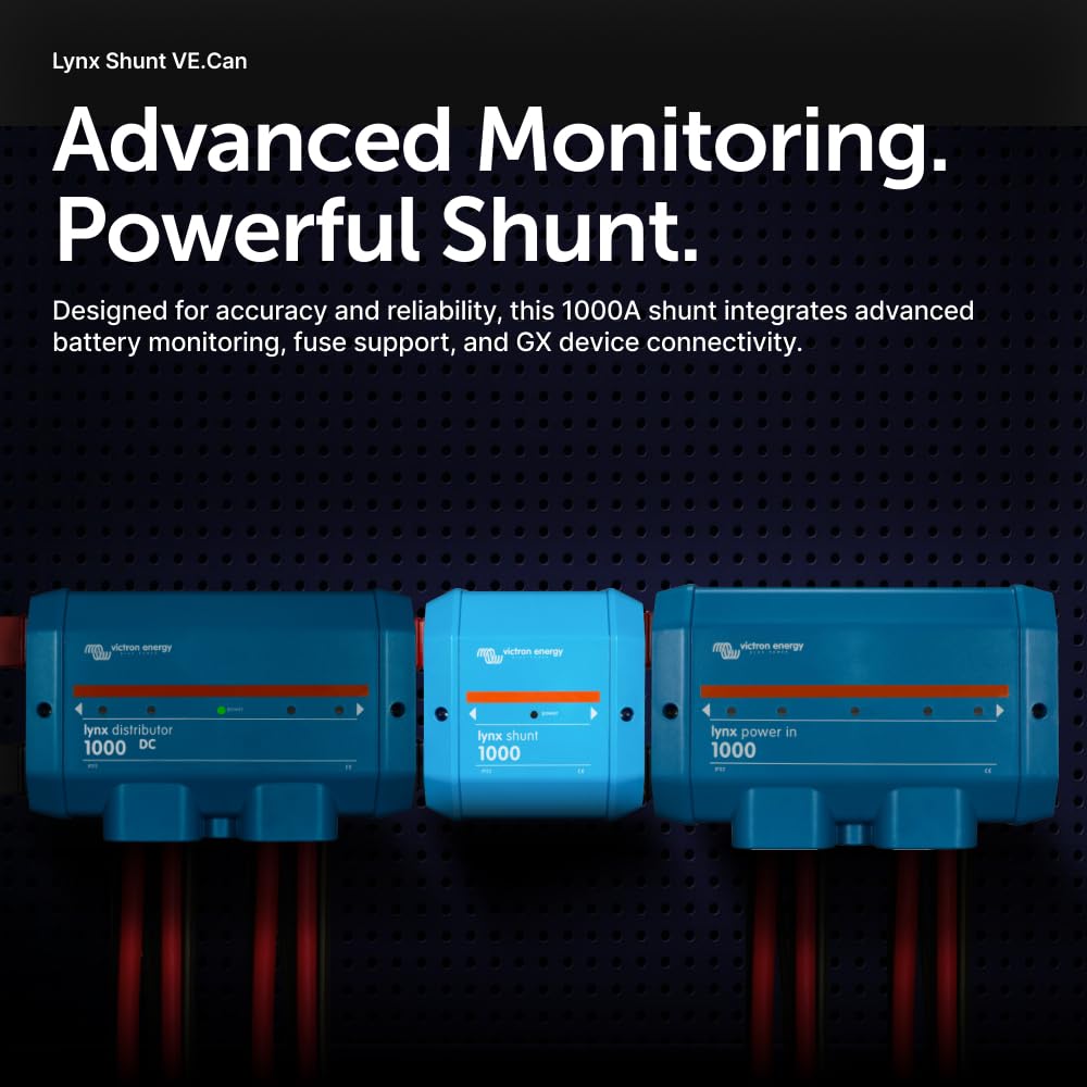 Victron Lynx Shunt positive bus detail with fuse mounting location for protected circuits