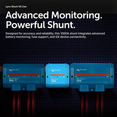 Victron Lynx Shunt positive bus detail with fuse mounting location for protected circuits