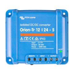 Victron Energy Orion-Tr front panel showing compact housing and cooling fins for reliable performance