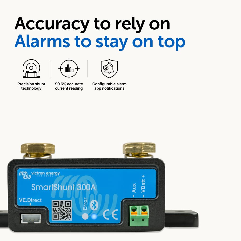 Victron Energy app screen showing real-time battery metrics for instant decision making