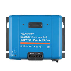 Victron Energy front view of SmartSolar MPPT showing compact design and efficiency