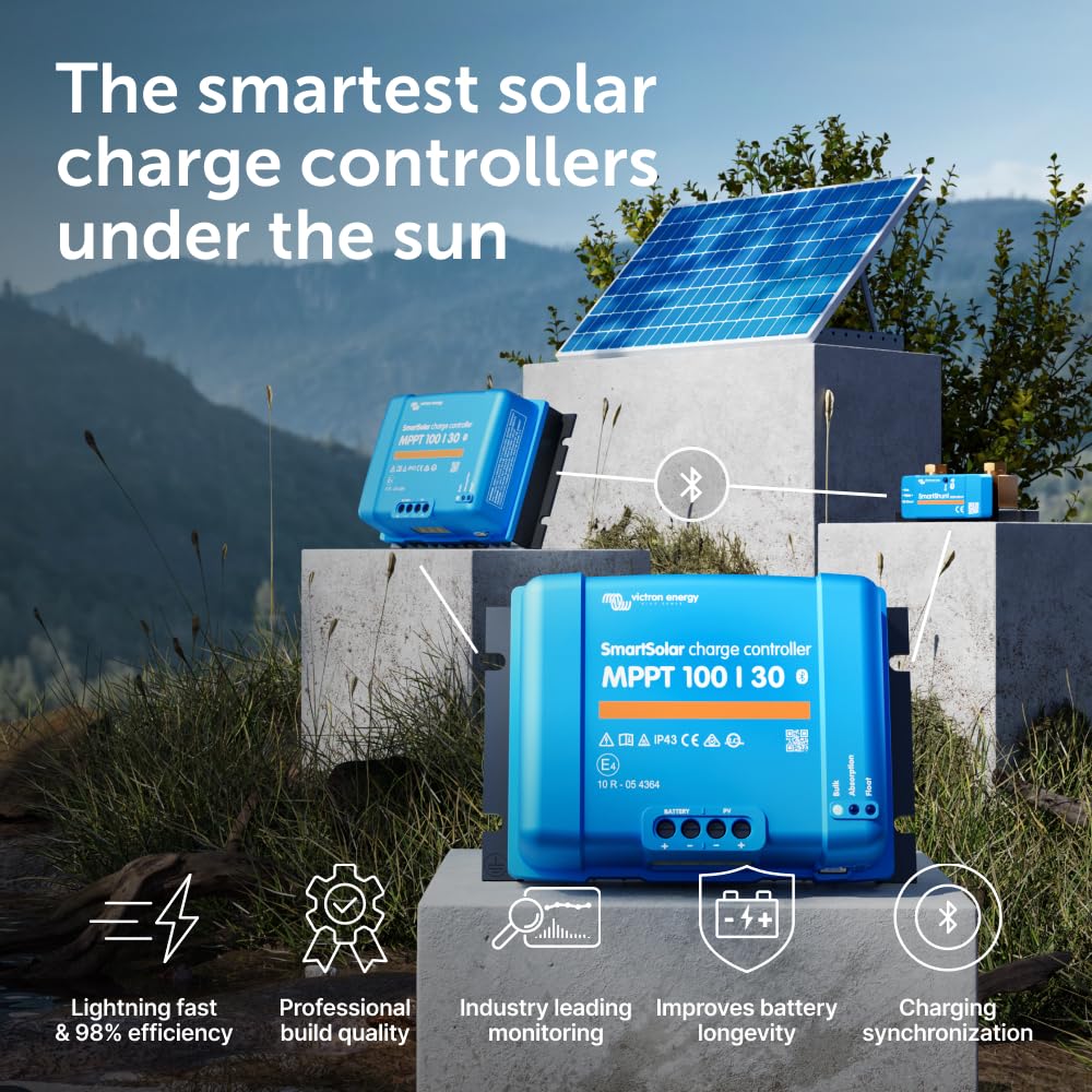 Victron Energy SmartSolar connection ports close-up illustrating easy wiring and reliability