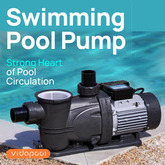 Vidapool motor label close-up highlighting power specs for confident selection