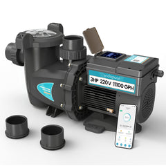 Vidapool pump front view showing unit and benefits of reliability