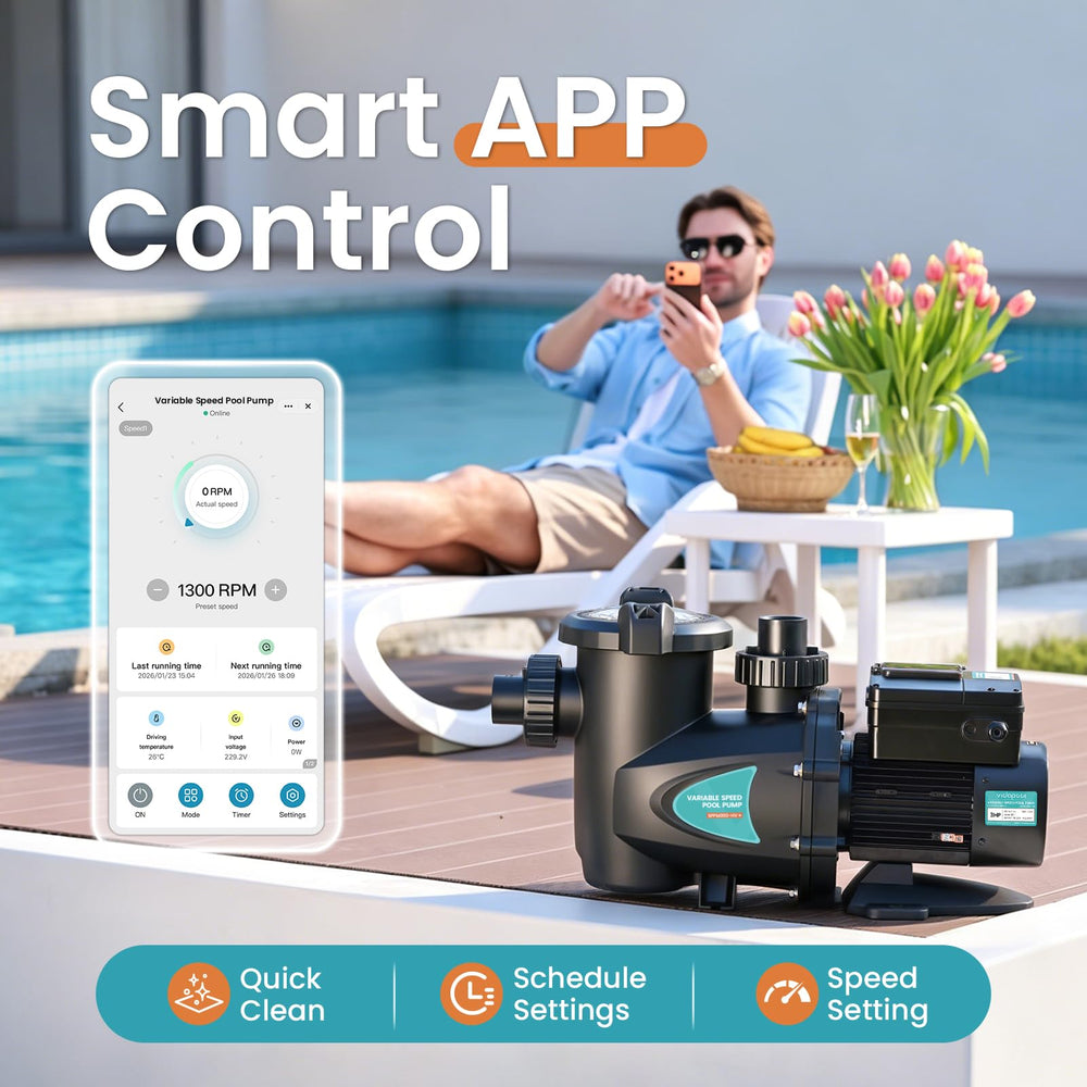 Vidapool unit installed in pool showing compact in‑pool placement benefit