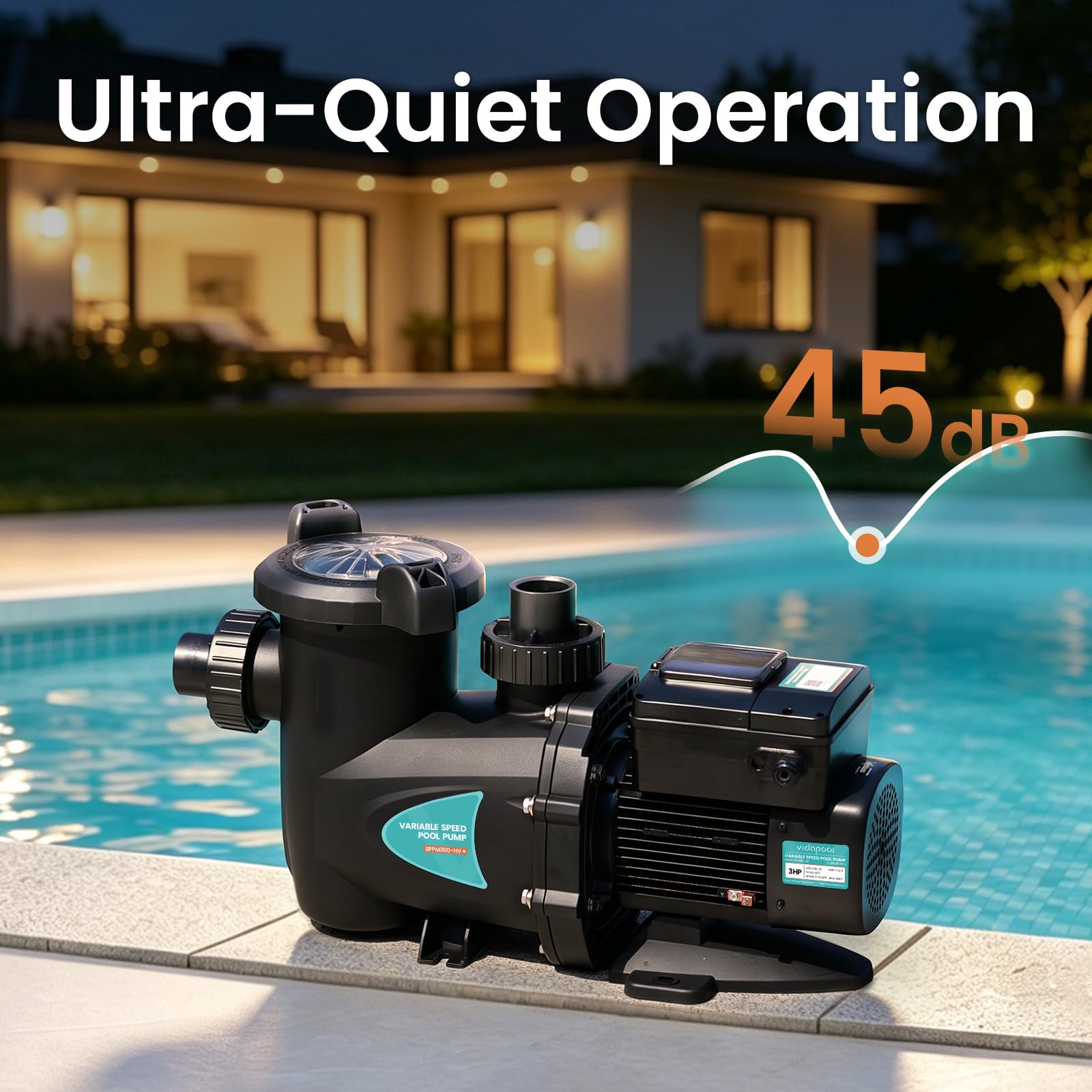 Vidapool anti‑vibration mounts close up showing quiet operation benefit