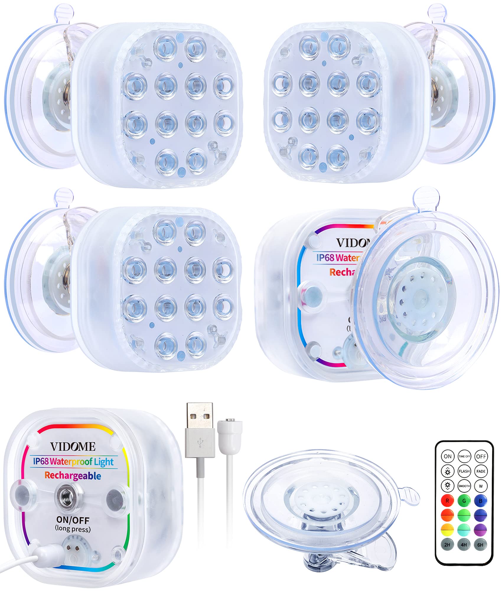 VIDOME front view with remote showing color control benefits