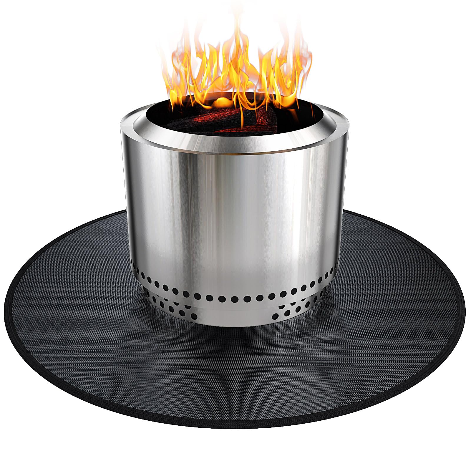 Viesembo 38-inch mat front view showing round protector and branding, protects deck surfaces