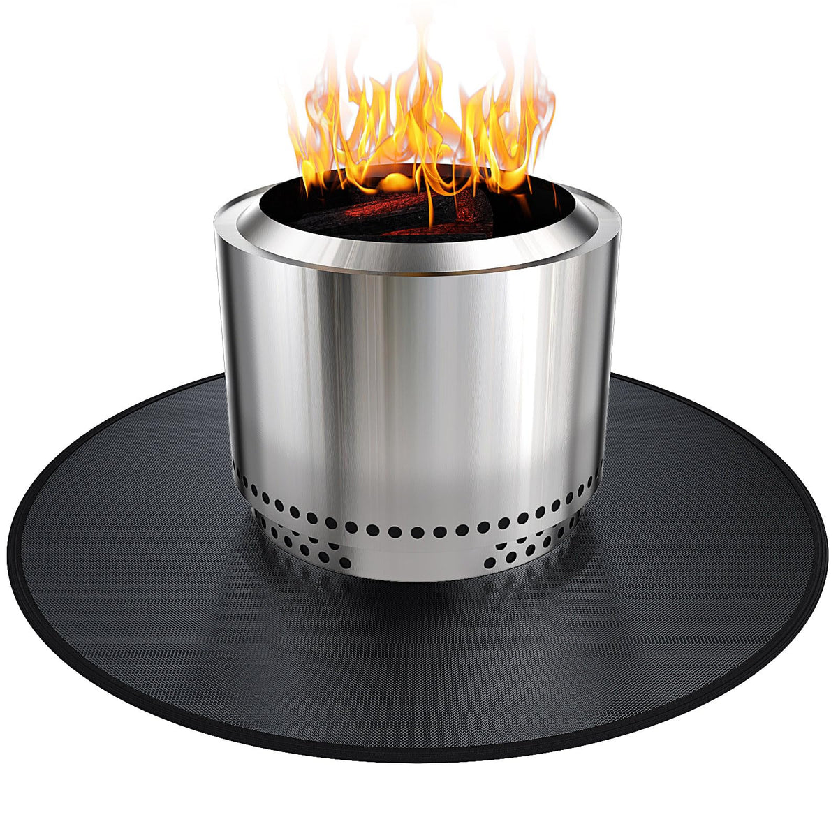 Viesembo 38-inch mat front view showing round protector and branding, protects deck surfaces