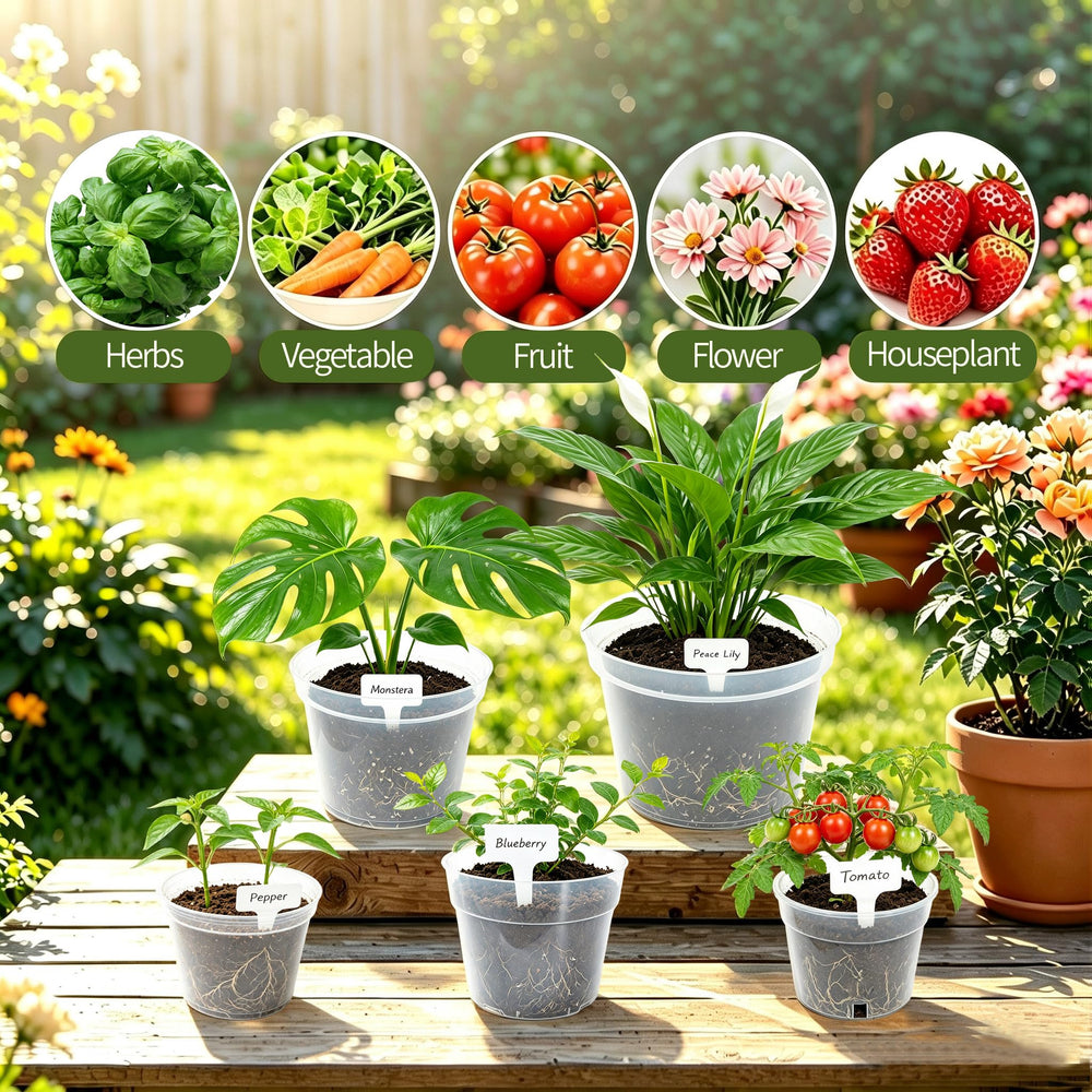 VIGORTIES pots filled with seedlings demonstrating propagation and space saving