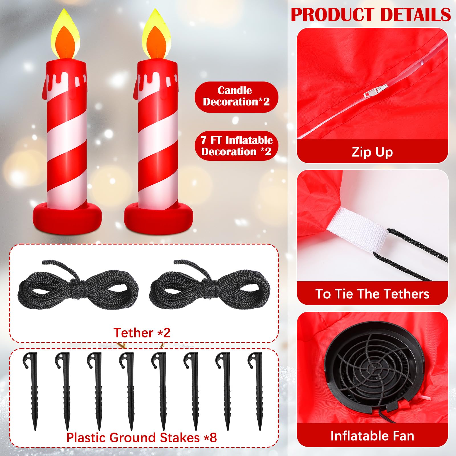 VIHOSE included waterproof fan and stakes displayed for quick setup benefit
