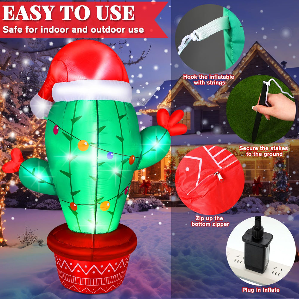 VIHOSE inflated cactus in yard demonstrating quick setup and outdoor enjoyment