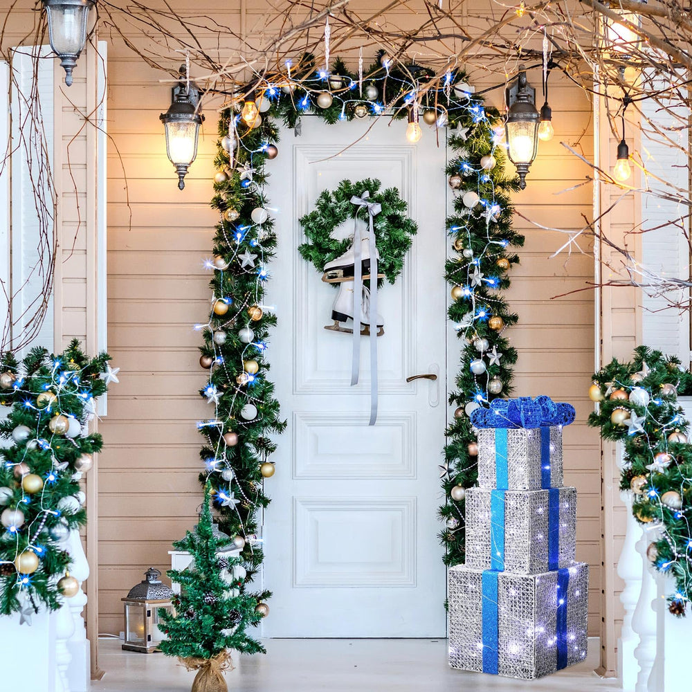 VIHOSE lit gift boxes on porch illustrating outdoor ambiance enhancement