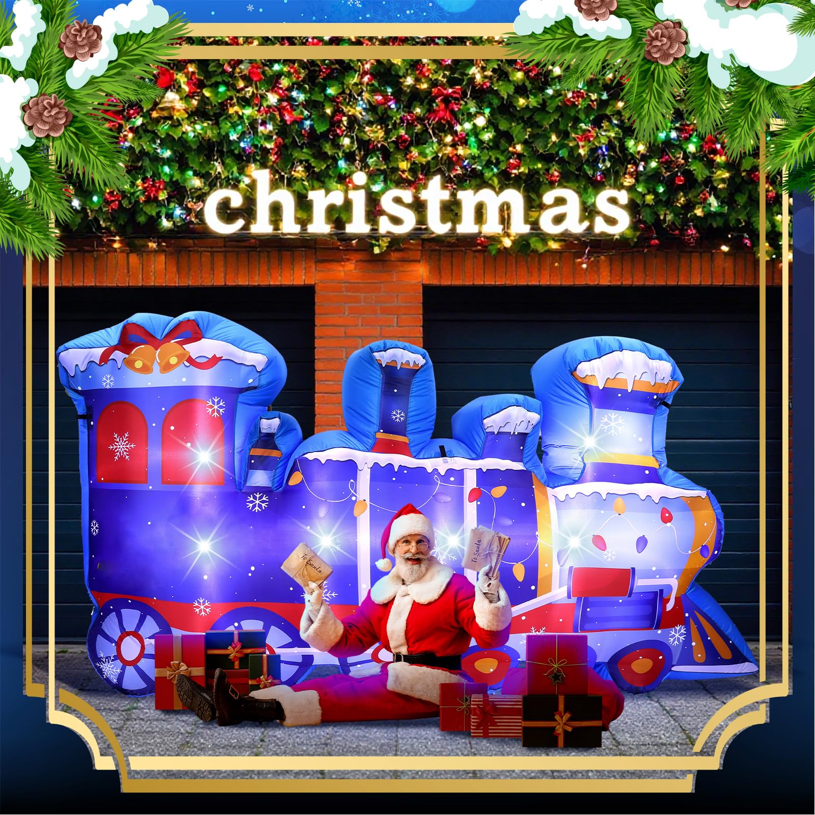 VIHOSE polar train used as family photo backdrop encouraging joyful pictures
