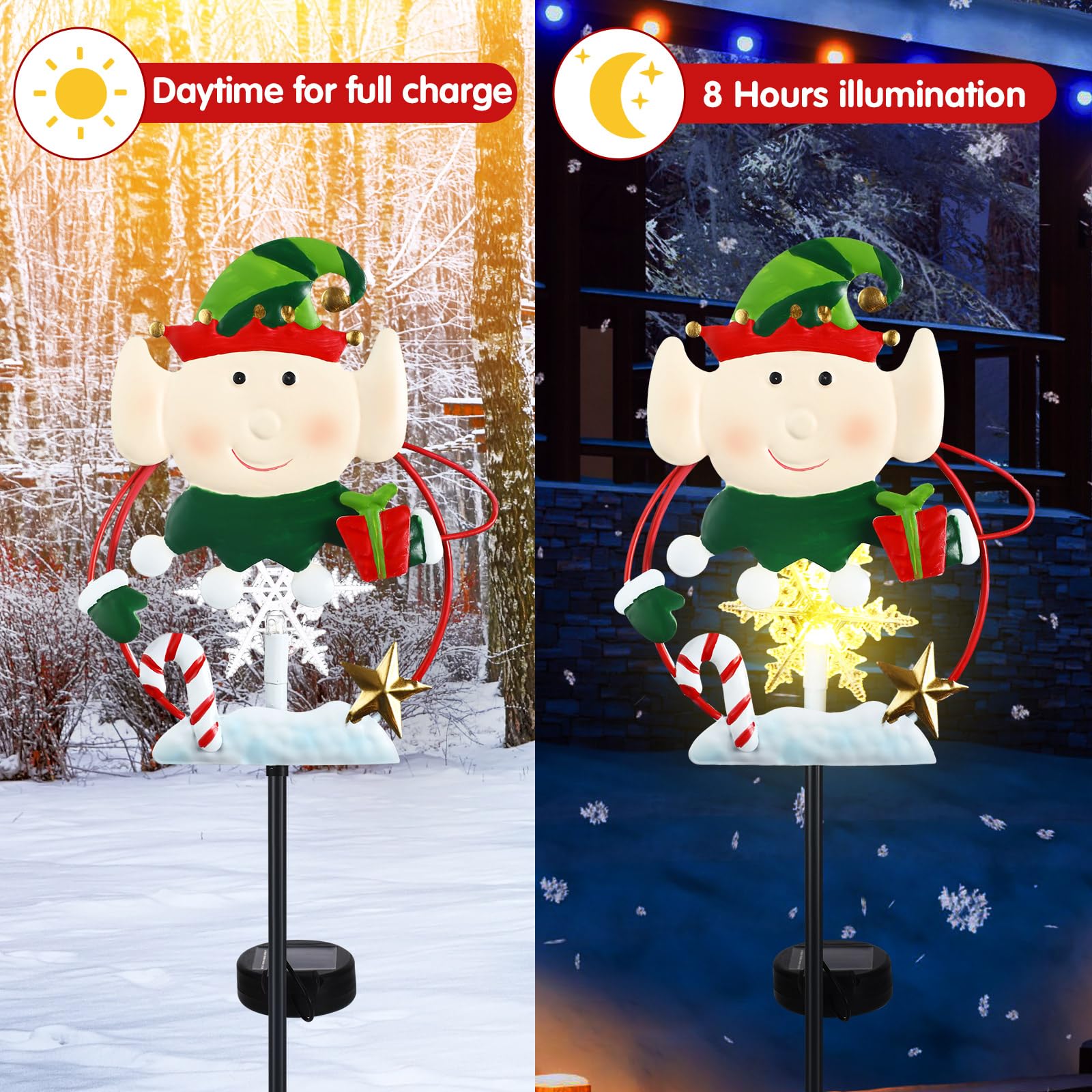 VIHOSE reindeer profile illustrating metal frame and LED placement for gentle pathway light
