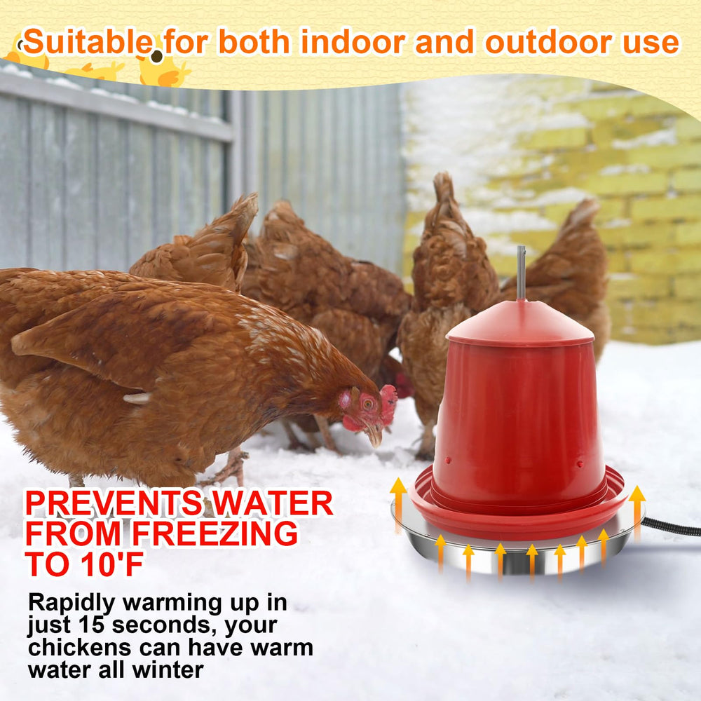 VIHOSE waterer underside showing thick stable base for anti-tip safety