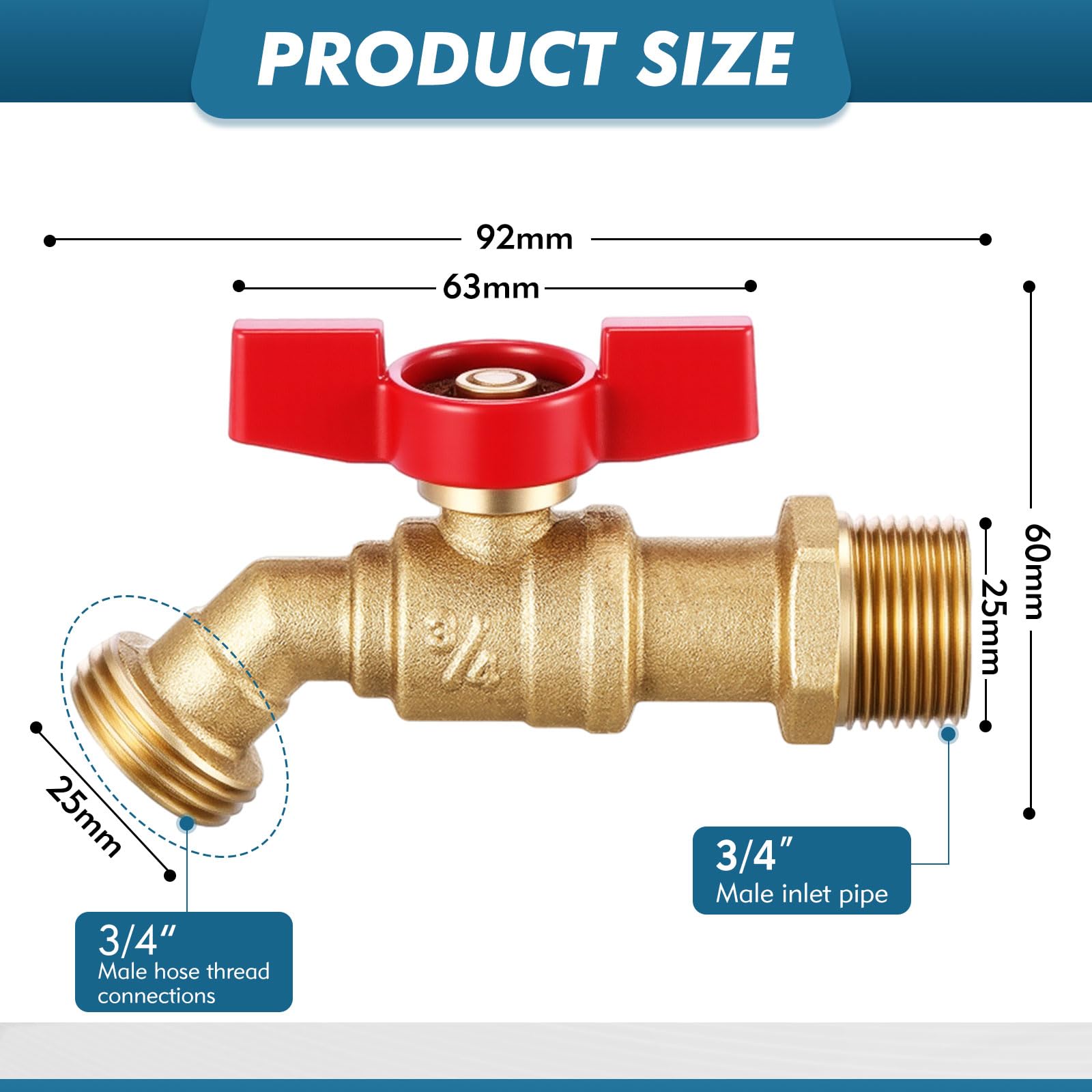 VIHOSE detailed threads on brass spigot showing precise fit and leak-resistant connection
