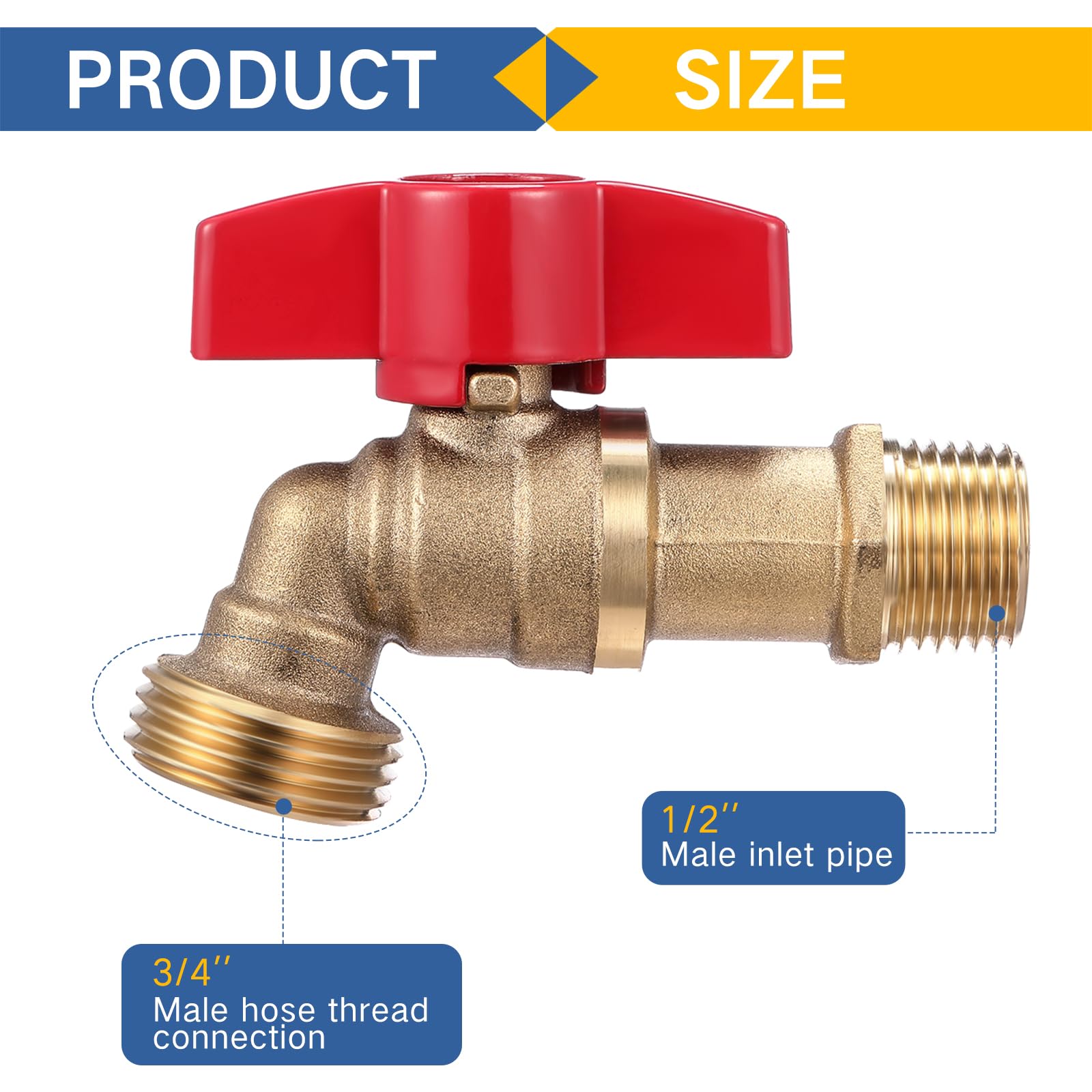 VIHOSE quarter-turn red handle detail for fast on/off control and easy operation