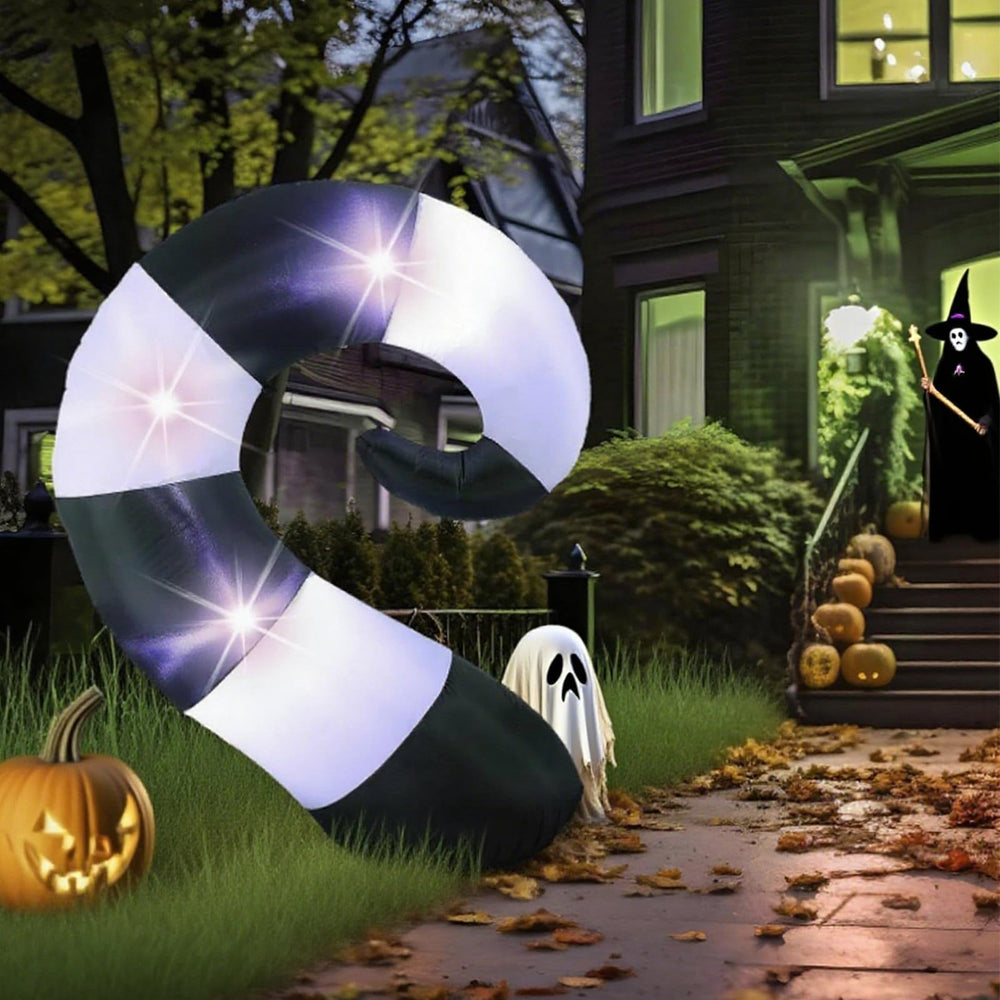 VIHOSE worm staged on lawn with pumpkins showing festive decor impact
