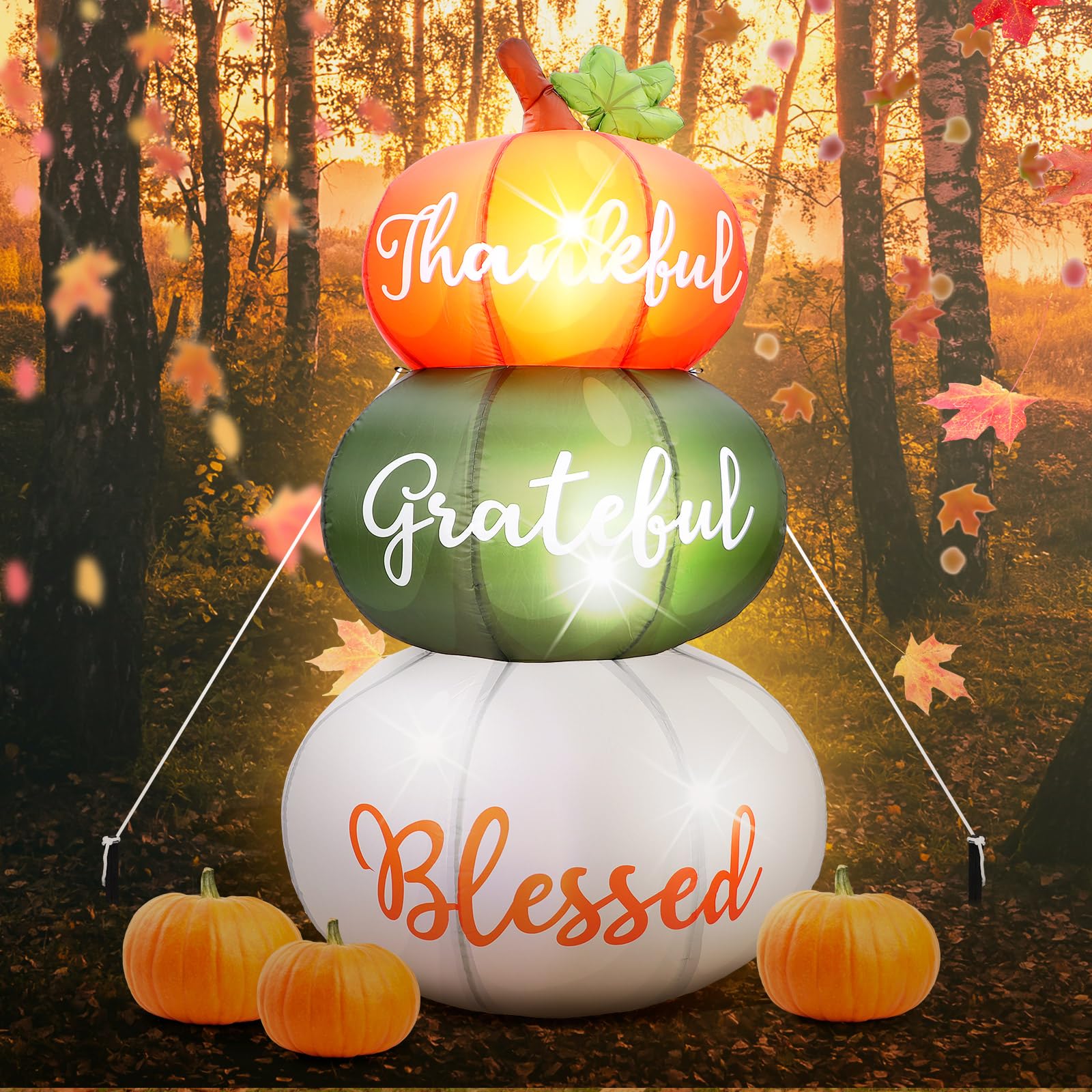 VIHOSE inflated pumpkins in yard providing eye-catching holiday focal point