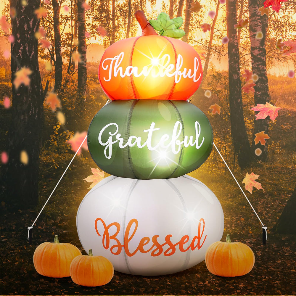VIHOSE inflated pumpkins in yard providing eye-catching holiday focal point