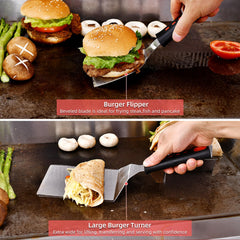 VIKEYHOME cast iron burger press detail delivering even patty pressure