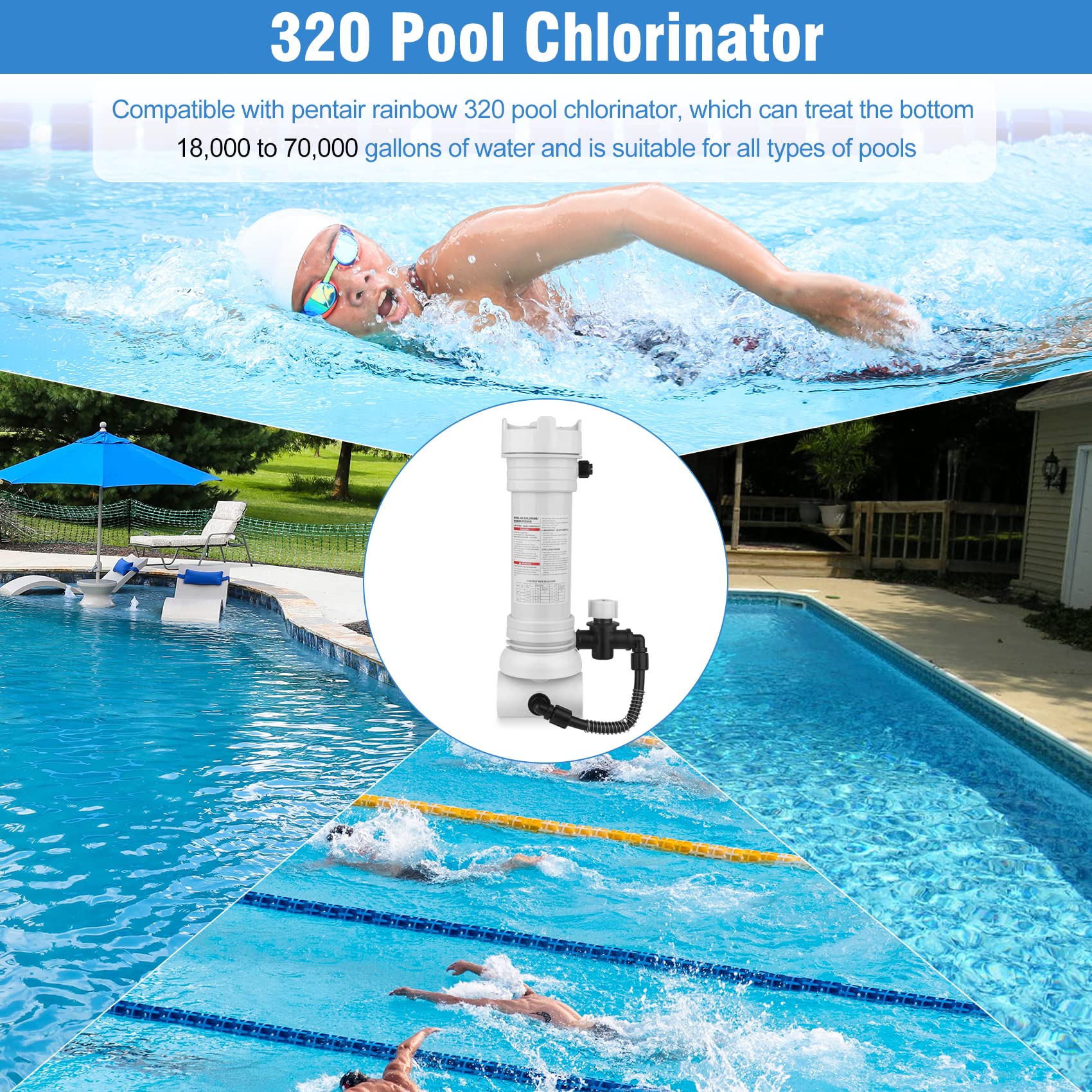Vikua chlorinator installed in pool plumbing demonstrating inline connection