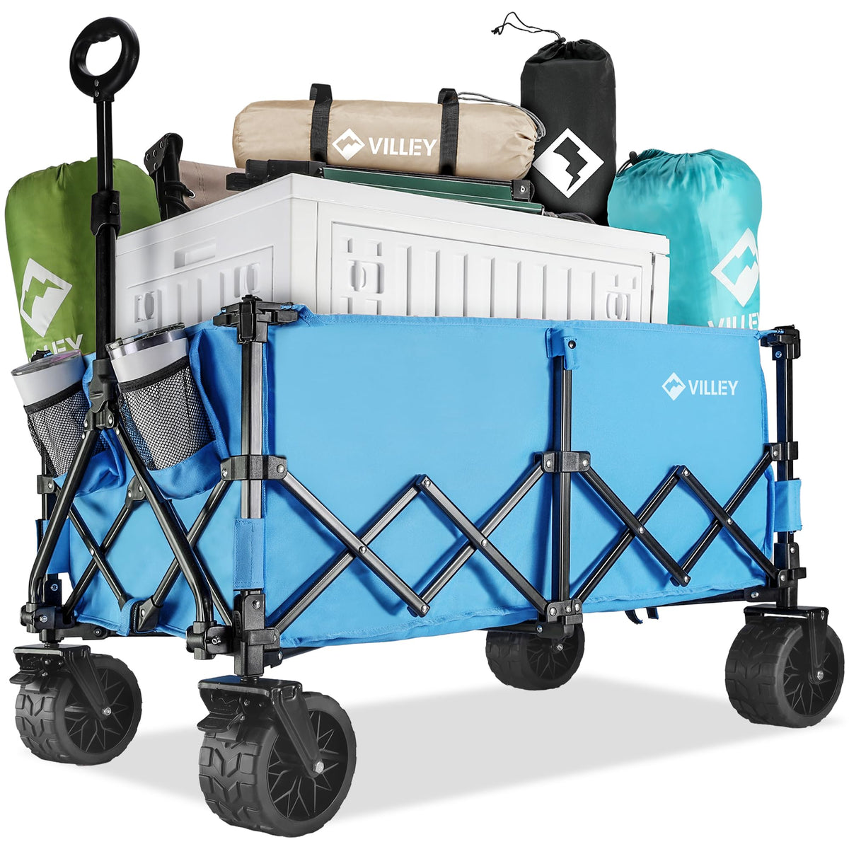VILLEY wagon front profile showing sturdy frame and load capacity benefit