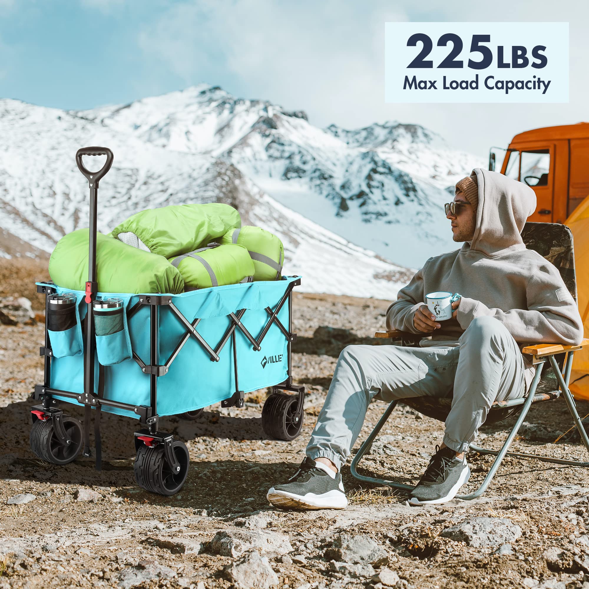VILLEY storage cover protecting folded wagon for neat storage