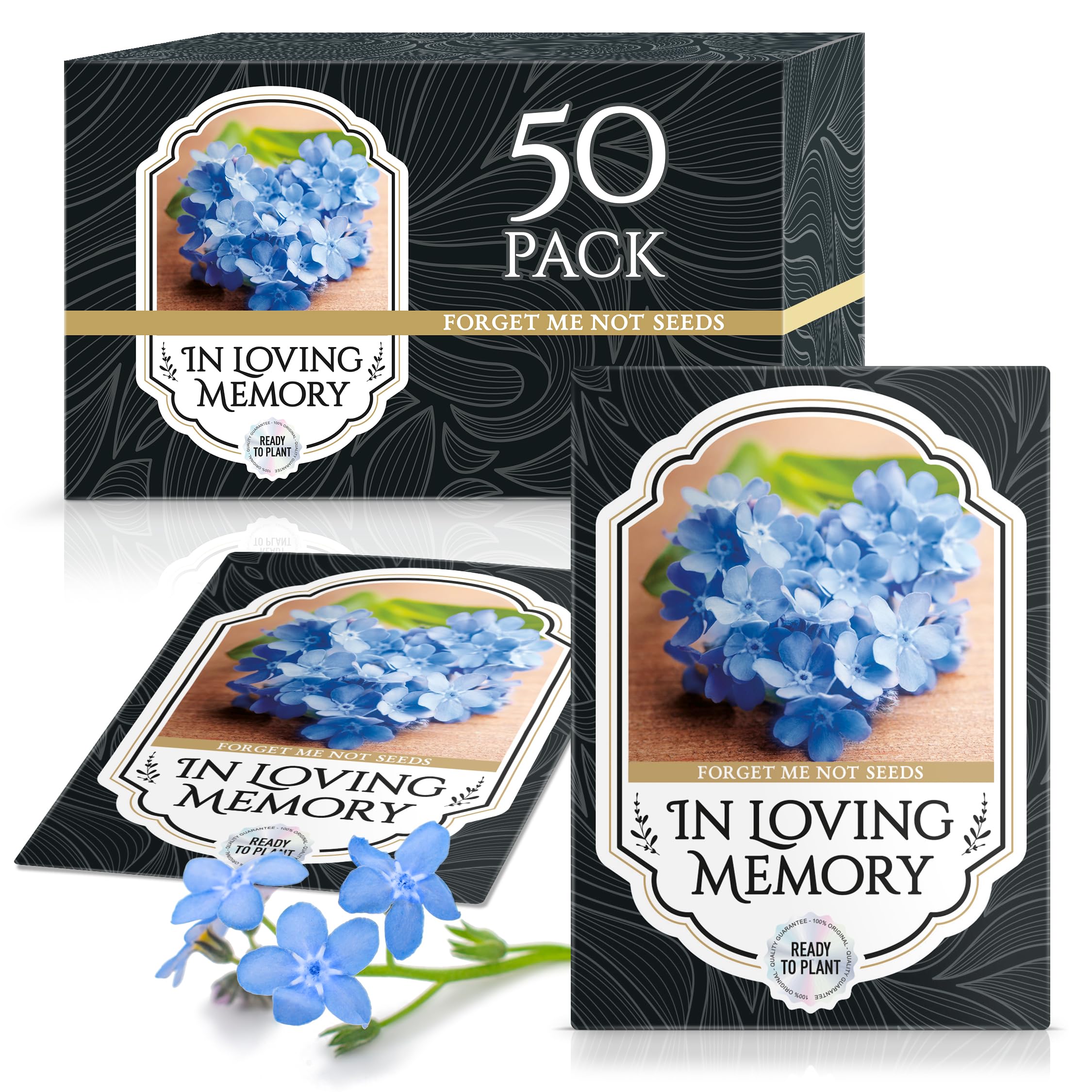 Vimtoba front packet showing elegant memorial favor design and clear presentation