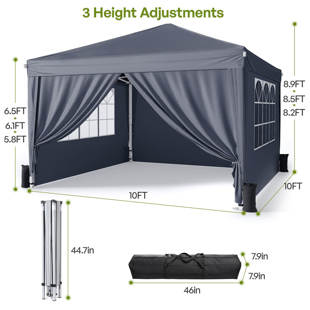 Vinabilia sidewall attachment detail demonstrating quick-change privacy and wind control