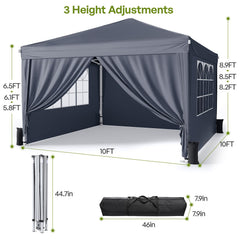 Vinabilia sidewall attachment detail demonstrating quick-change privacy and wind control